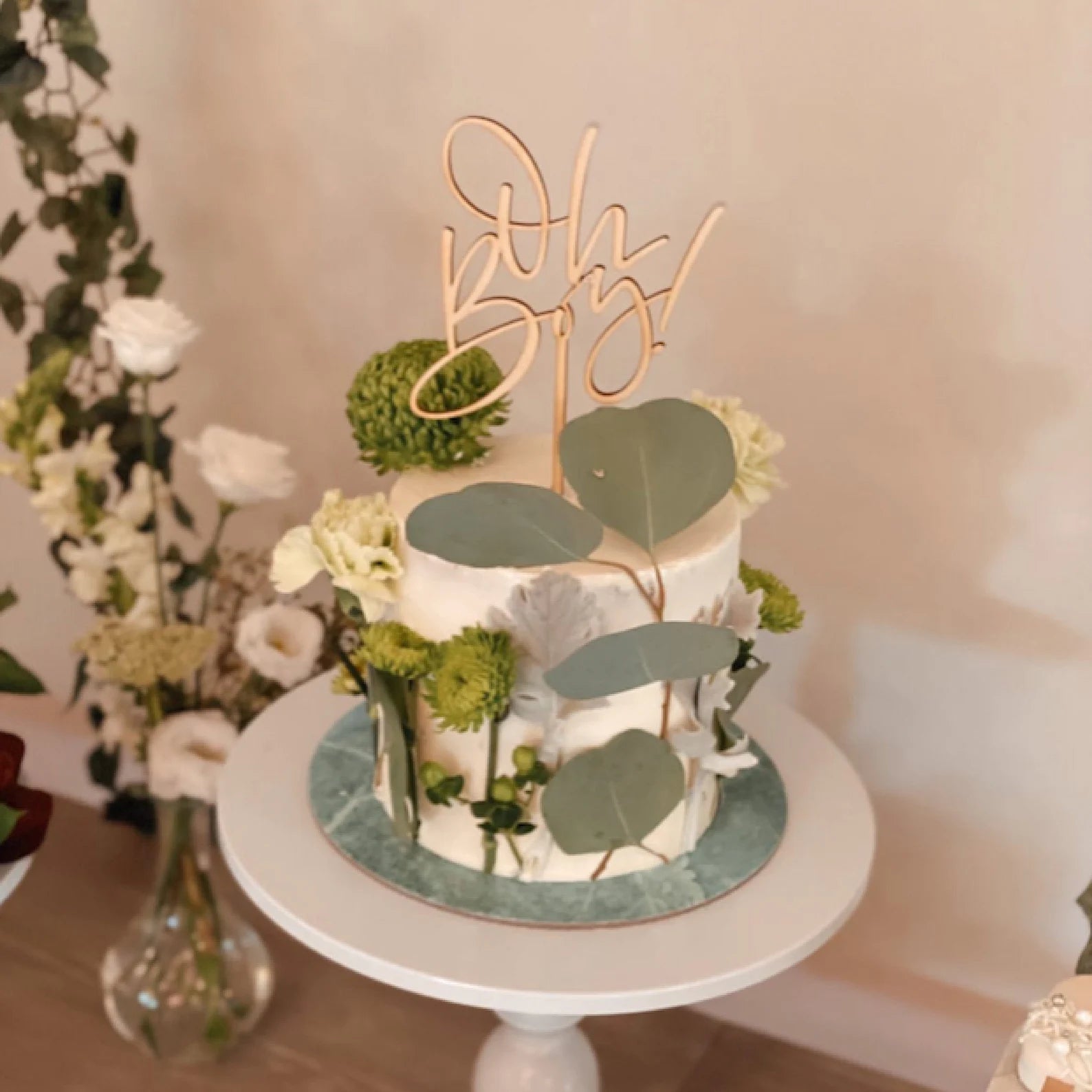 Oh Boy! Wood Cake Topper Birch Bar + Co. 
