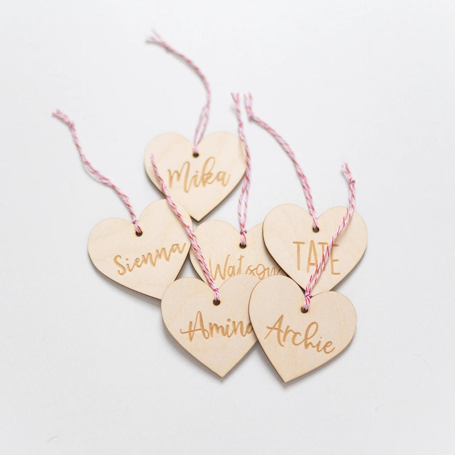 Personalized Engraved Heart Tags Birch Bar + Co. 