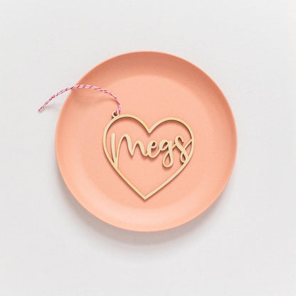 Wood Personalized Heart Tags Birch Bar + Co. 