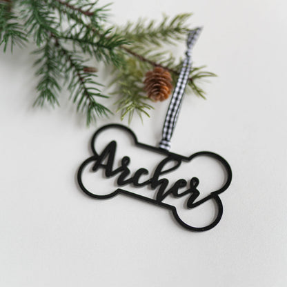 Personalized Dog Bone Acrylic Ornament Birch Bar + Co. 