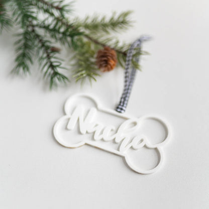 Personalized Dog Bone Acrylic Ornament Birch Bar + Co. 