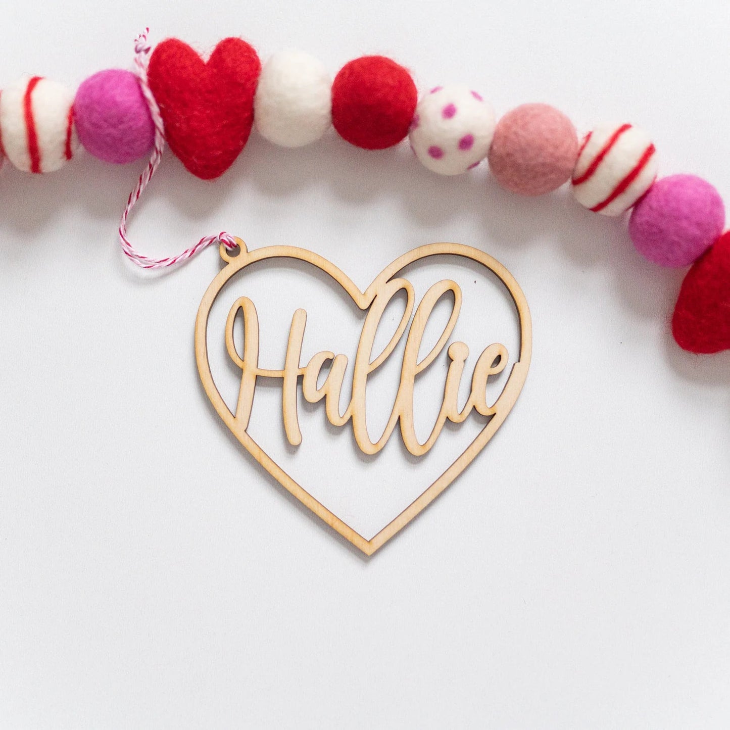 Wood Personalized Heart Tags Birch Bar + Co. 