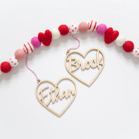 Wood Personalized Heart Tags Birch Bar + Co. 