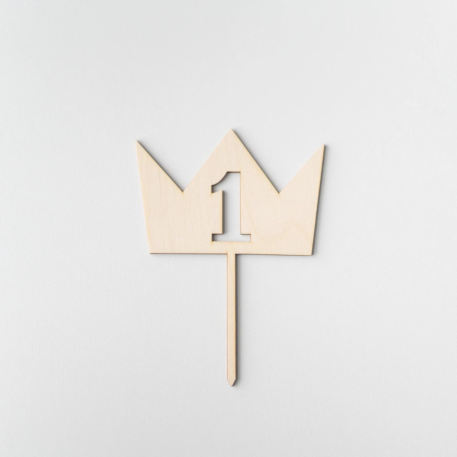 Crown First Birthday Wood Cake Topper Birch Bar + Co. 