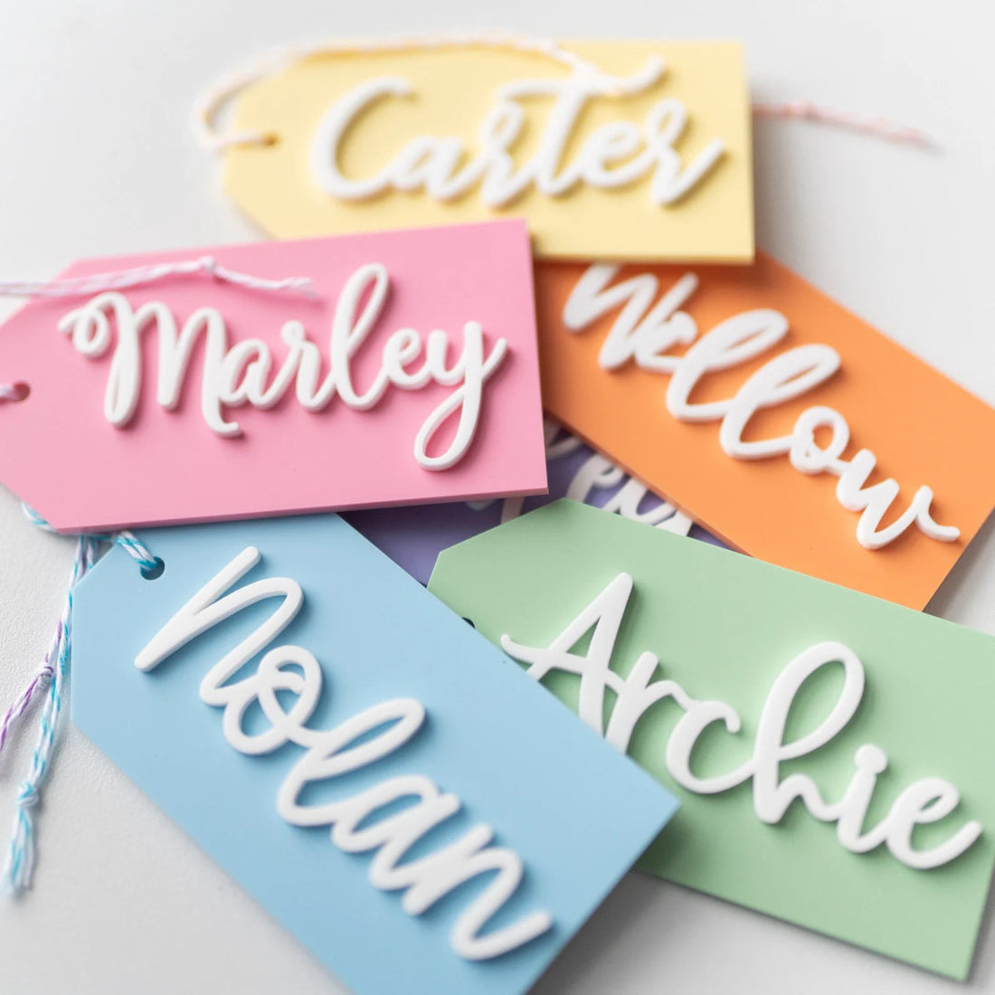 Personalized Acrylic Tags Birch Bar + Co. 