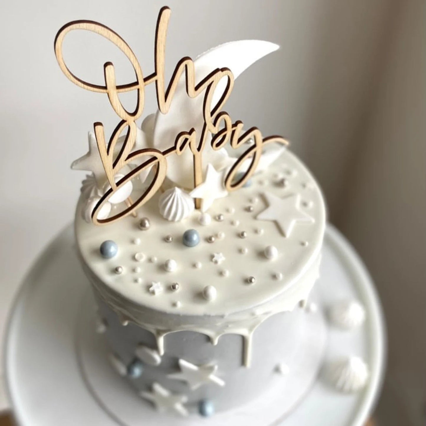 Oh Baby Wood Cake Topper Birch Bar + Co. 