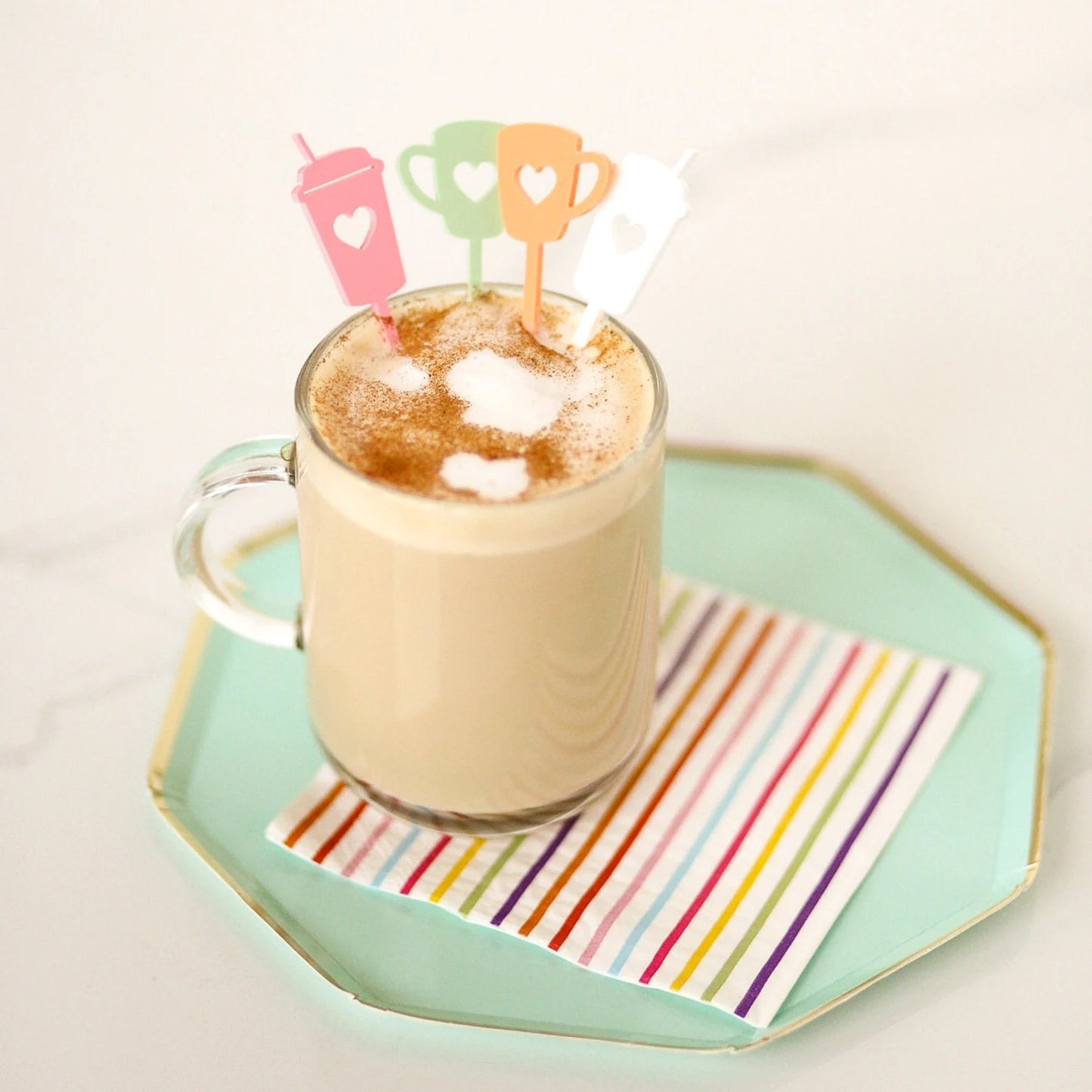 Coffee Cup and Latte Acrylic Swizzle Sticks Birch Bar + Co. 