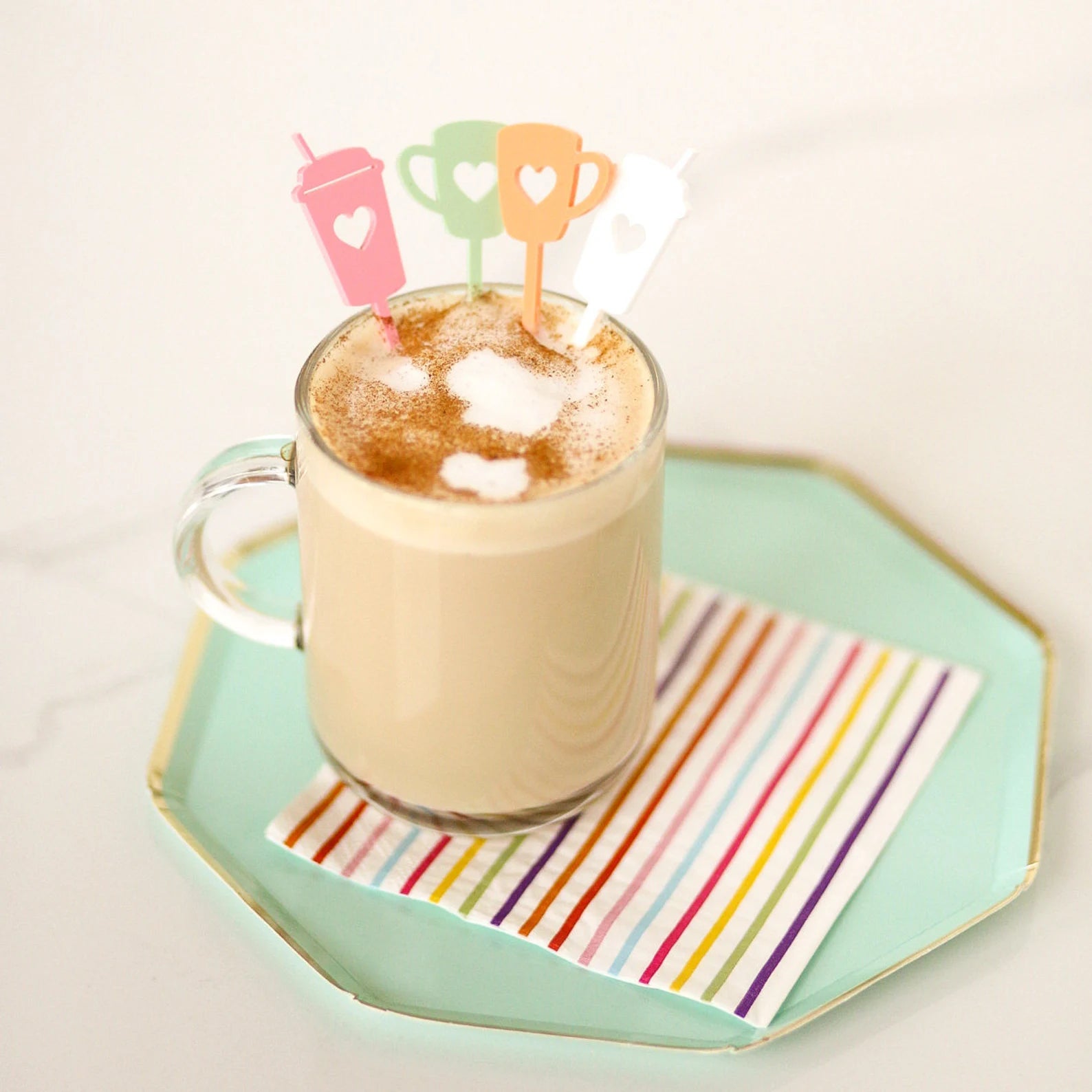 Coffee Cup and Latte Acrylic Swizzle Sticks Birch Bar + Co. 
