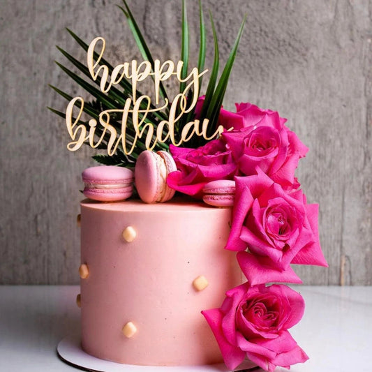 Happy Birthday Wood Cake Topper Birch Bar + Co. 
