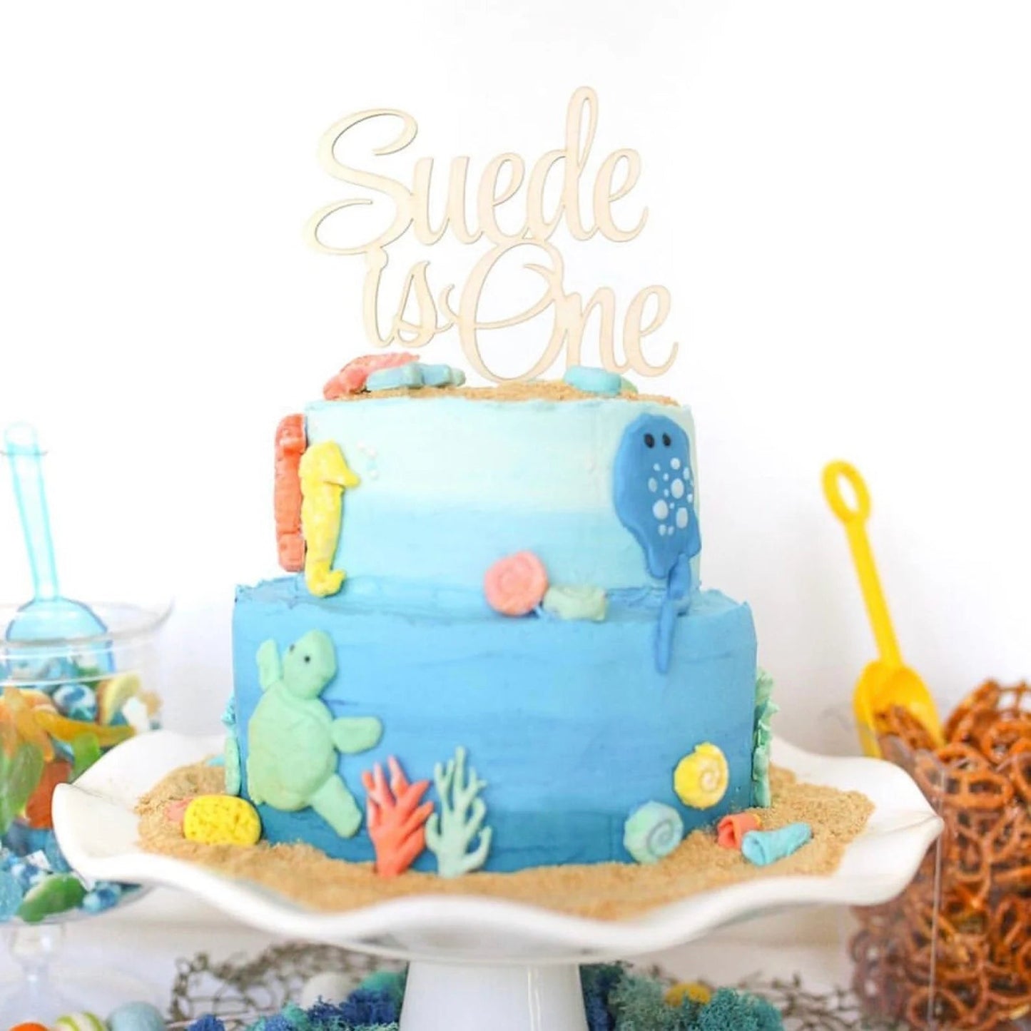 Custom 1st Birthday Wood Cake Topper Birch Bar + Co. 