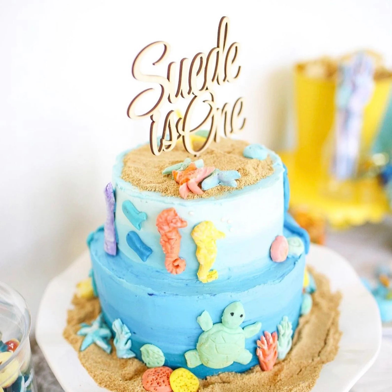 Custom 1st Birthday Wood Cake Topper Birch Bar + Co. 