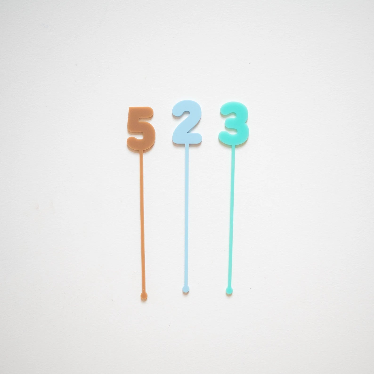 Bubble Number Acrylic Swizzle Sticks Birch Bar + Co. 