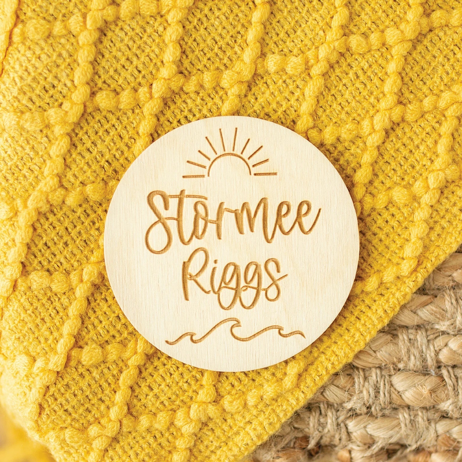 Engraved Ocean Wave Name Sign Birch Bar + Co. 