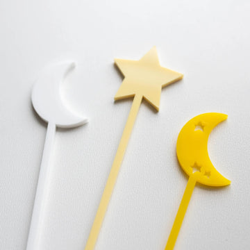 Star + Moon Acrylic Swizzle Sticks Birch Bar + Co. 