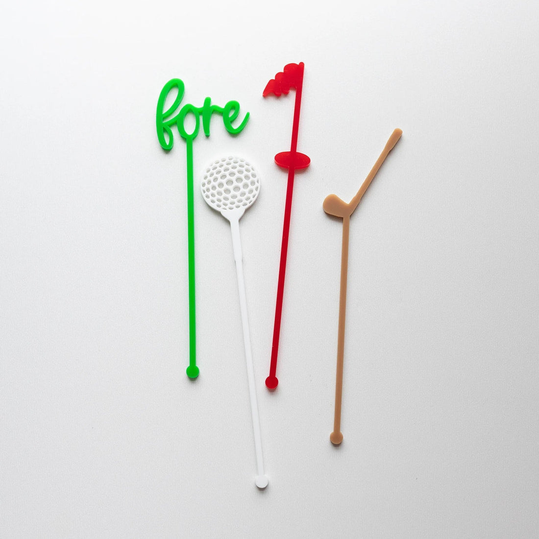 Golf Themed Acrylic Swizzle Sticks Birch Bar + Co. 