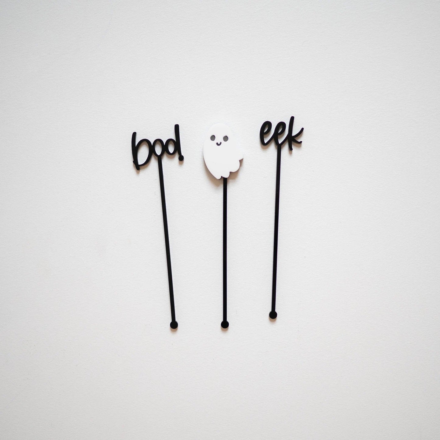 Halloween Boo Acrylic Swizzle Sticks Birch Bar + Co. 