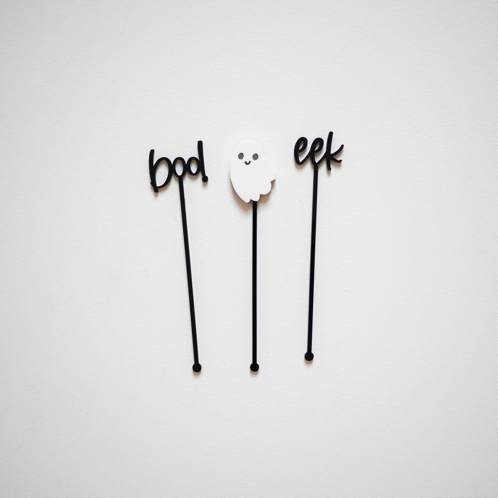 Halloween Boo Acrylic Swizzle Sticks Birch Bar + Co. 