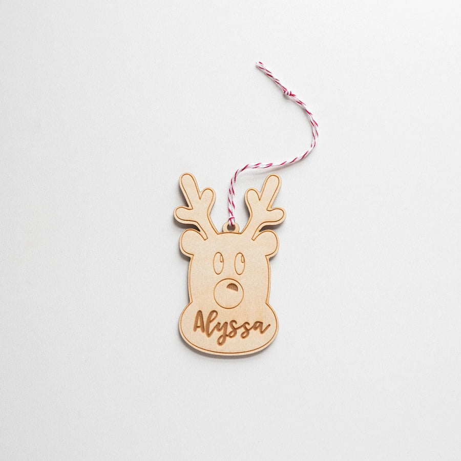 Engraved Reindeer Ornament Birch Bar + Co. 