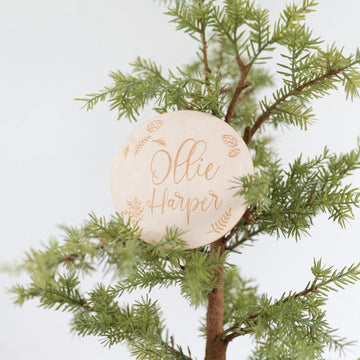 Engraved Baby Name Sign with Winter Theme Birch Bar + Co. 