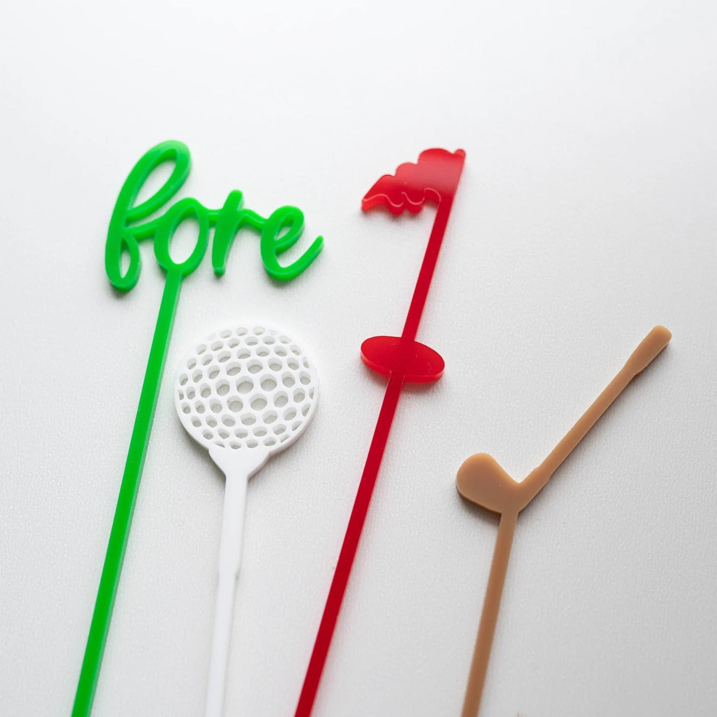 Golf Themed Acrylic Swizzle Sticks Birch Bar + Co. 