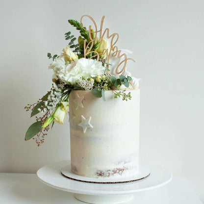 Oh Baby Wood Cake Topper Birch Bar + Co. 