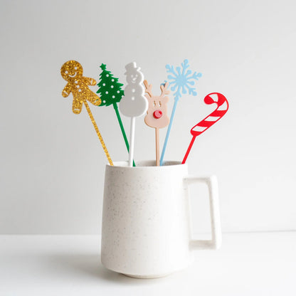 Christmas Acrylic Swizzle Sticks Birch Bar + Co. 