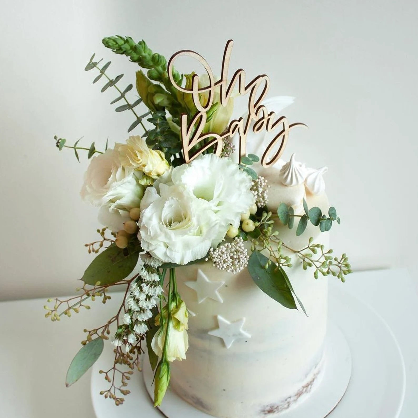 Oh Baby Wood Cake Topper Birch Bar + Co. 