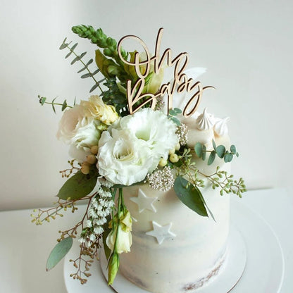 Oh Baby Wood Cake Topper Birch Bar + Co. 