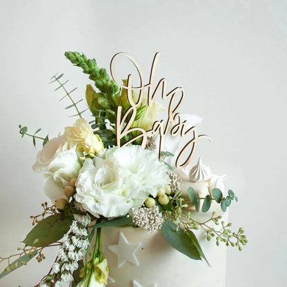 Oh Baby Wood Cake Topper Birch Bar + Co. 