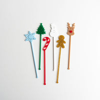 Christmas Acrylic Swizzle Sticks Birch Bar + Co. 