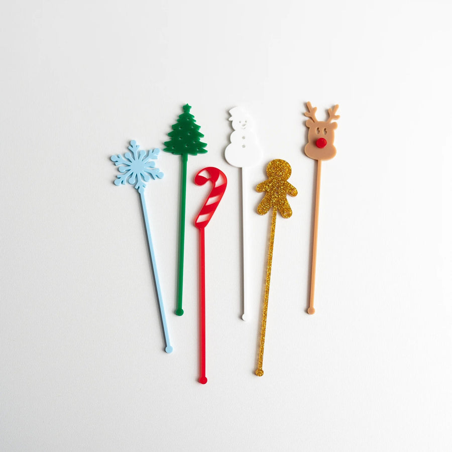 Christmas Acrylic Swizzle Sticks Birch Bar + Co. 
