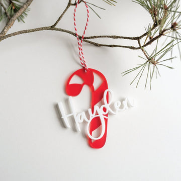 Personalized Candy Cane Hang Tag Birch Bar + Co. 
