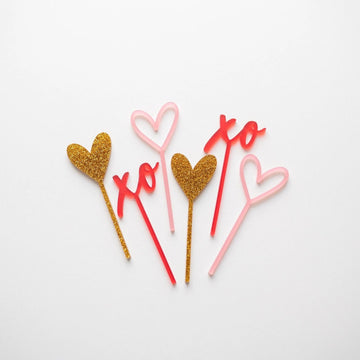 Valentine Acrylic Cupcake Toppers Birch Bar + Co. 