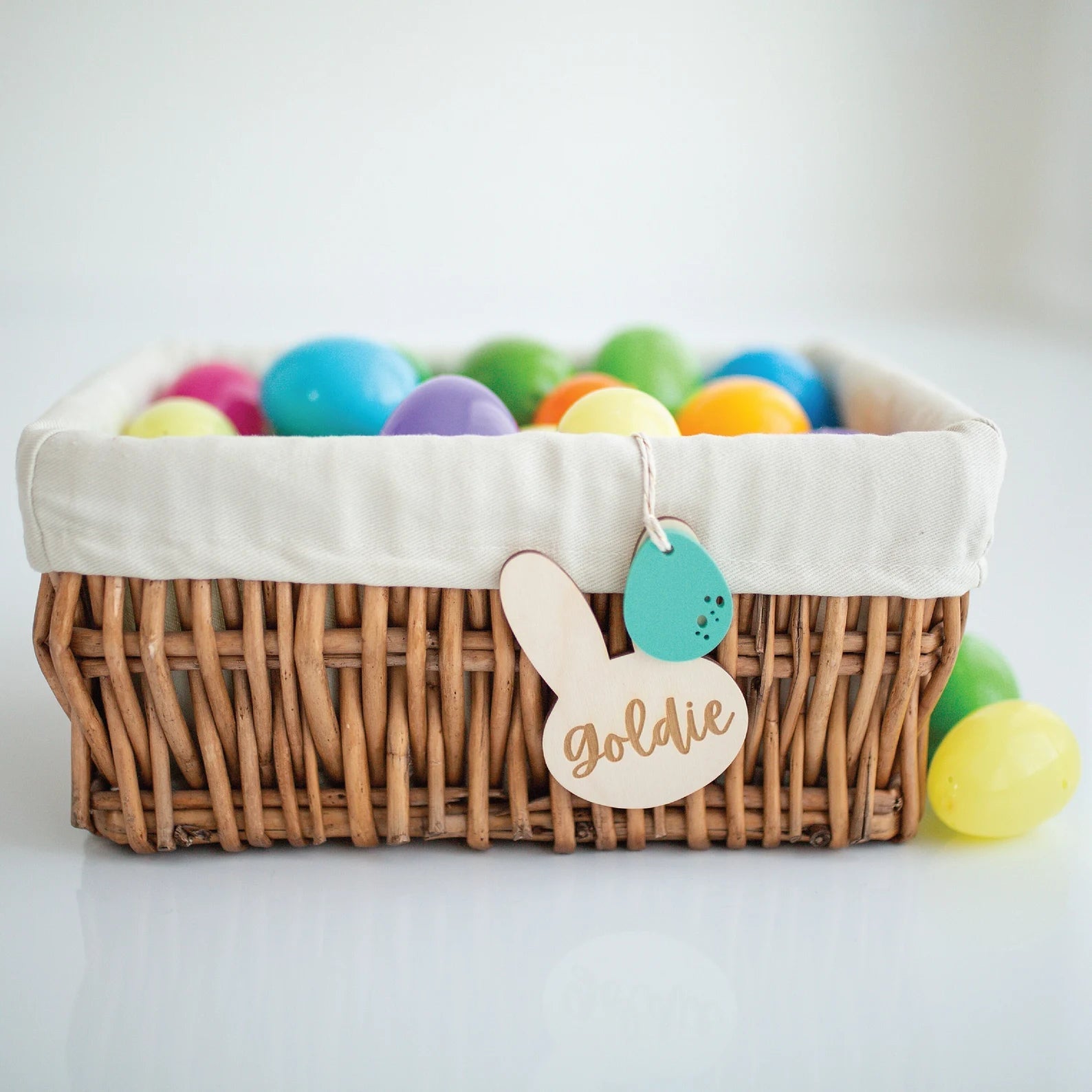 Personalized Bunny Hang Tag with Egg Birch Bar + Co. 