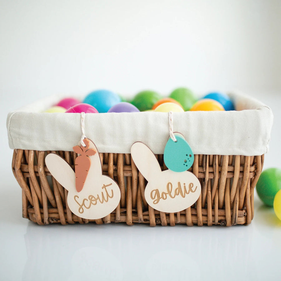 Personalized Bunny Hang Tag with Egg Birch Bar + Co. 