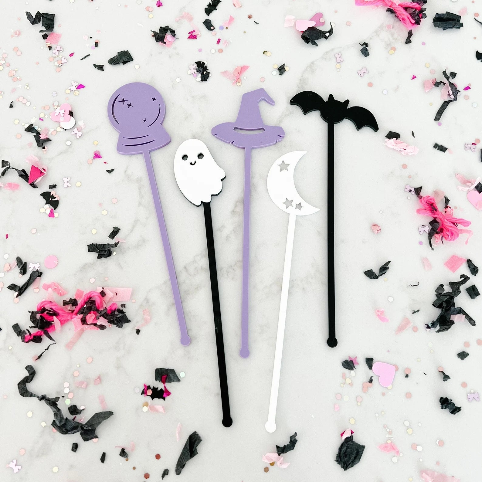 Halloween Themed Acrylic Swizzle Sticks Birch Bar + Co. 
