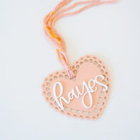Personalized Scalloped Heart Tag Birch Bar + Co. 