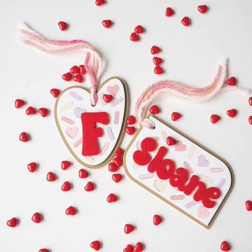 Personalized Sprinkle Heart HangTag Birch Bar + Co. 