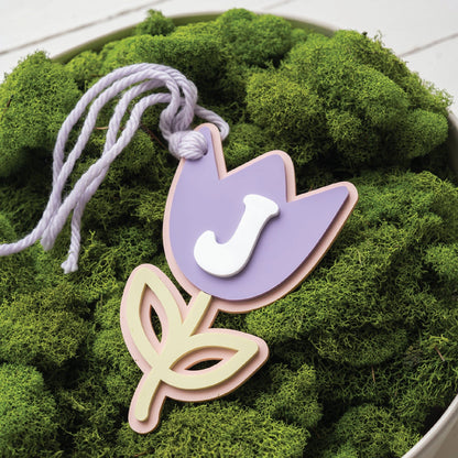 Spring Tulip Initial Tag Birch Bar + Co. 