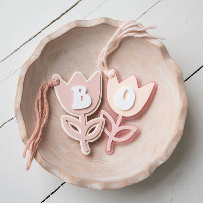 Spring Tulip Initial Tag Birch Bar + Co. 