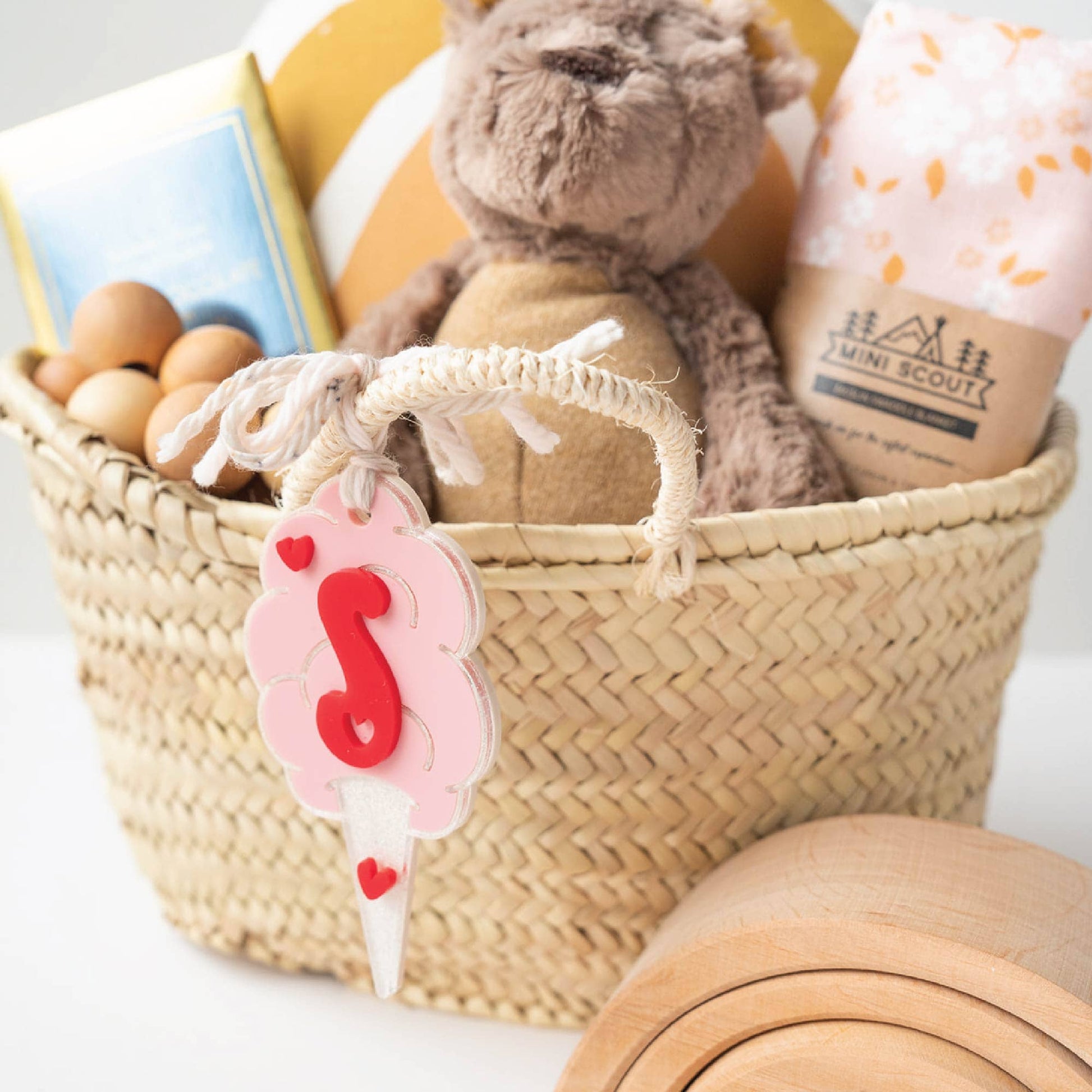 Personalized Cotton Candy Heart Tag Birch Bar + Co. 