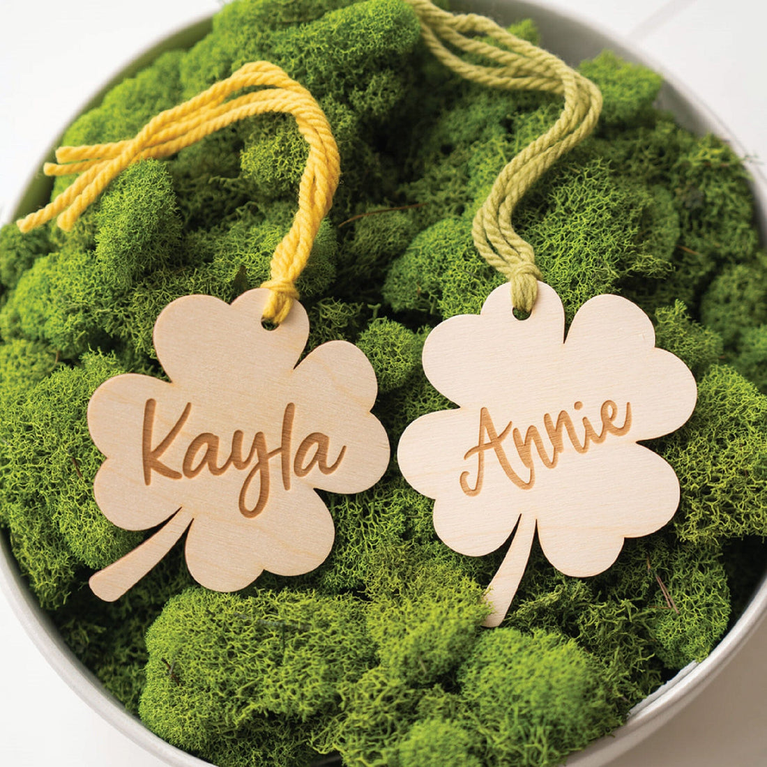 Personalized Shamrock Name Tag Birch Bar + Co. 